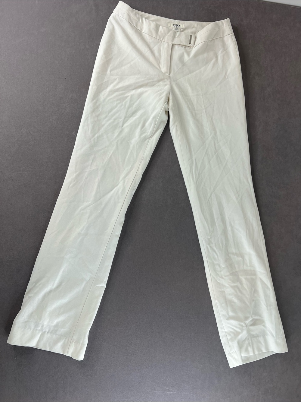 Cato Light Cream Straight-Leg Dress Pants